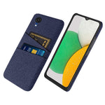 For Samsung Galaxy A23e Cloth Texture Dual Card Slots Phone Back Case Hard PC Drop-proof Cover