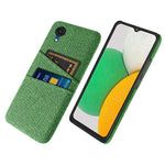 For Samsung Galaxy A23e Cloth Texture Dual Card Slots Phone Back Case Hard PC Drop-proof Cover
