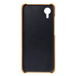 For Samsung Galaxy A23e Calf Textured PU Leather Coated PC Protective Cover Shockproof Phone Back Case