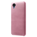 For Samsung Galaxy A23e Calf Textured PU Leather Coated PC Protective Cover Shockproof Phone Back Case
