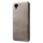 For Samsung Galaxy A23e Calf Textured PU Leather Coated PC Protective Cover Shockproof Phone Back Case