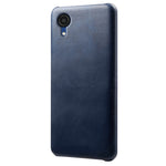 For Samsung Galaxy A23e Calf Textured PU Leather Coated PC Protective Cover Shockproof Phone Back Case