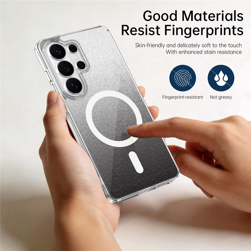 For Samsung Galaxy S26 Ultra Magnetic Case Sparkling Glitter TPU + Acrylic Phone Cover
