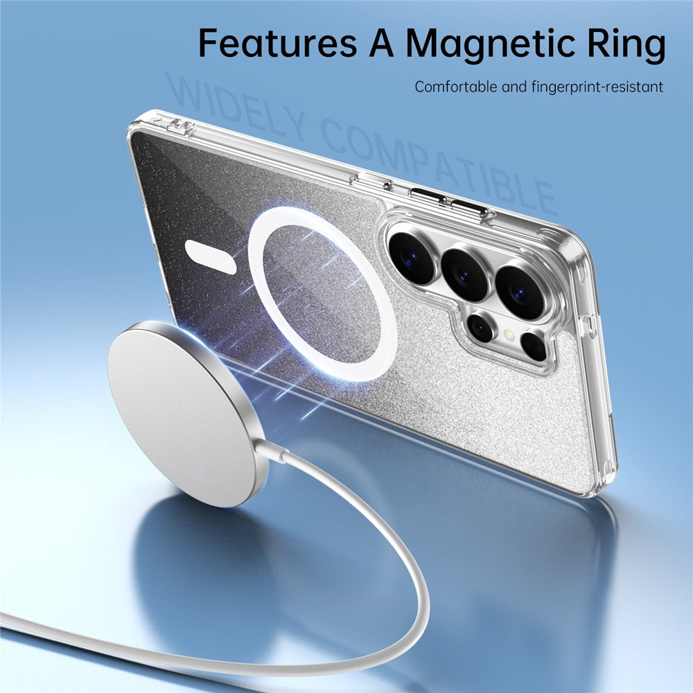 For Samsung Galaxy S26 Ultra Magnetic Case Sparkling Glitter TPU + Acrylic Phone Cover