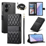 For Xiaomi Poco X8 Pro 5G  /  Redmi Turbo 5 5G Wallet Case Rhombus Stitching Stand Leather Phone Cover with Long  /  Short Strap