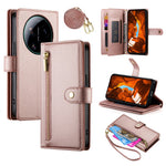For Xiaomi 17 Ultra 5G Leather Case Zipper Pocket Wallet Phone Cover with Straps