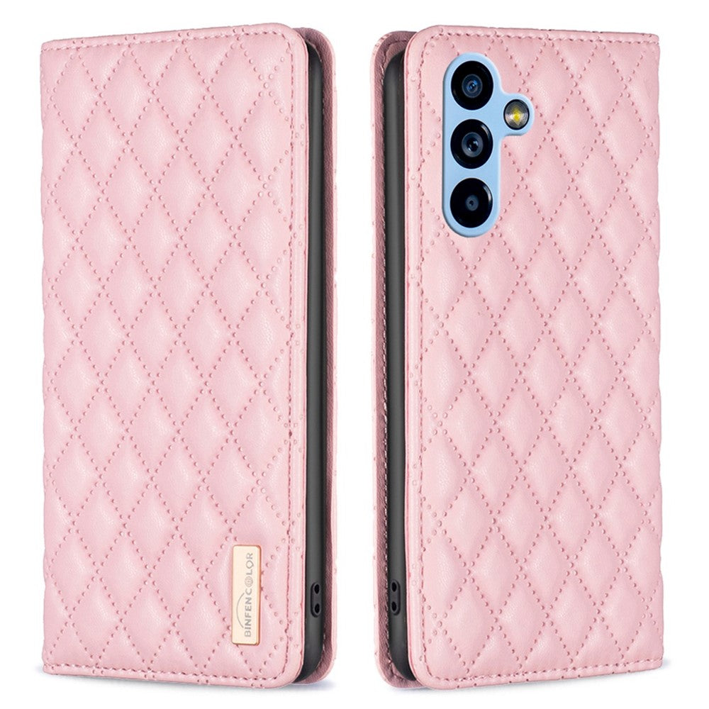 BINFEN COLOR BF Style-16 til Samsung Galaxy A54 5G PU-lædertelefoncover Med præget rombemønster Beskyttelsescover Magnetisk lukning Flipcover med stander/kortplads