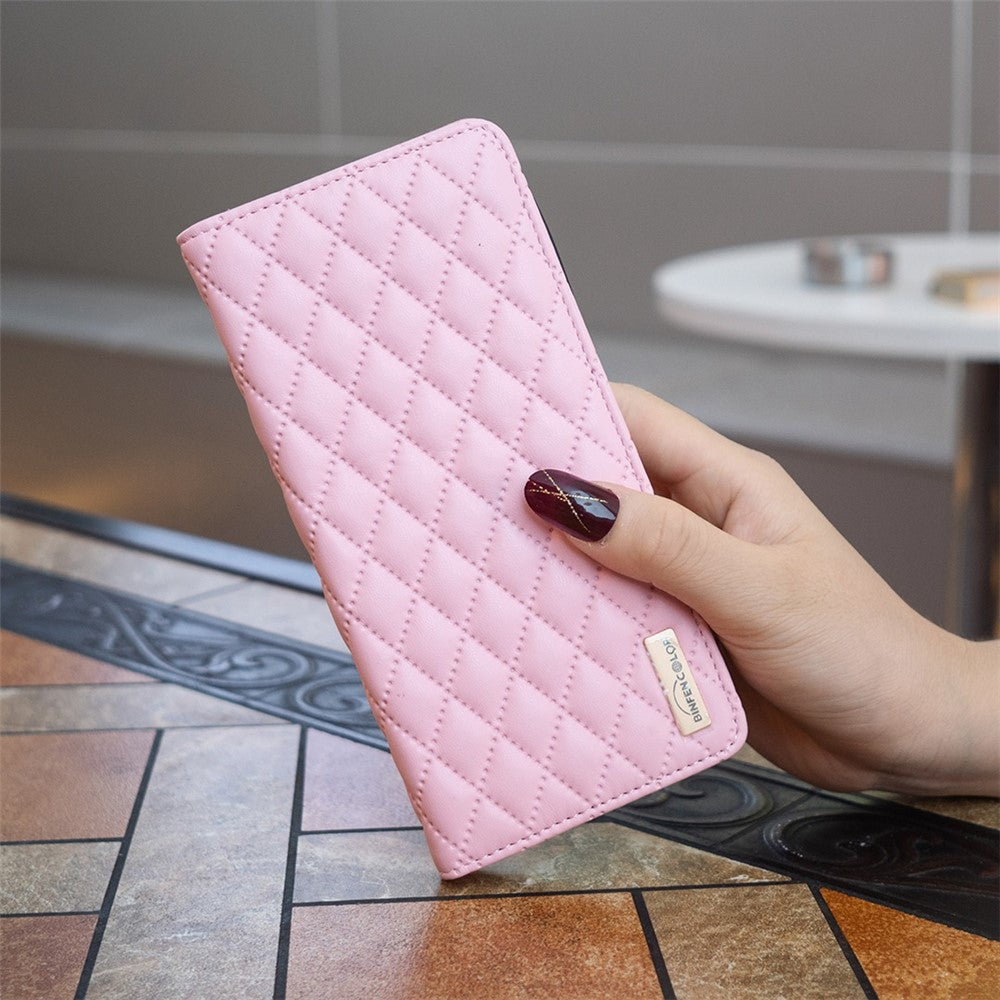 BINFEN COLOR BF Style-16 til Samsung Galaxy A54 5G PU-lædertelefoncover Med præget rombemønster Beskyttelsescover Magnetisk lukning Flipcover med stander/kortplads