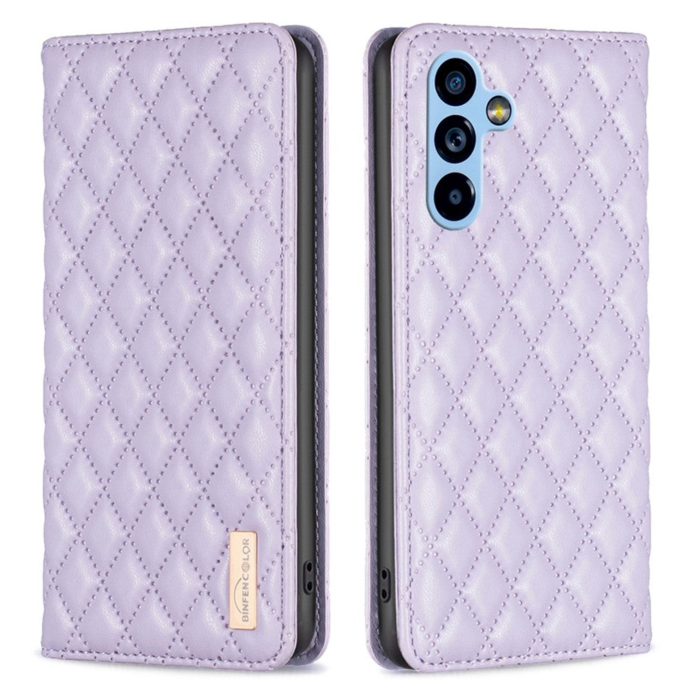 BINFEN COLOR BF Style-16 til Samsung Galaxy A54 5G PU-lædertelefoncover Med præget rombemønster Beskyttelsescover Magnetisk lukning Flipcover med stander/kortplads