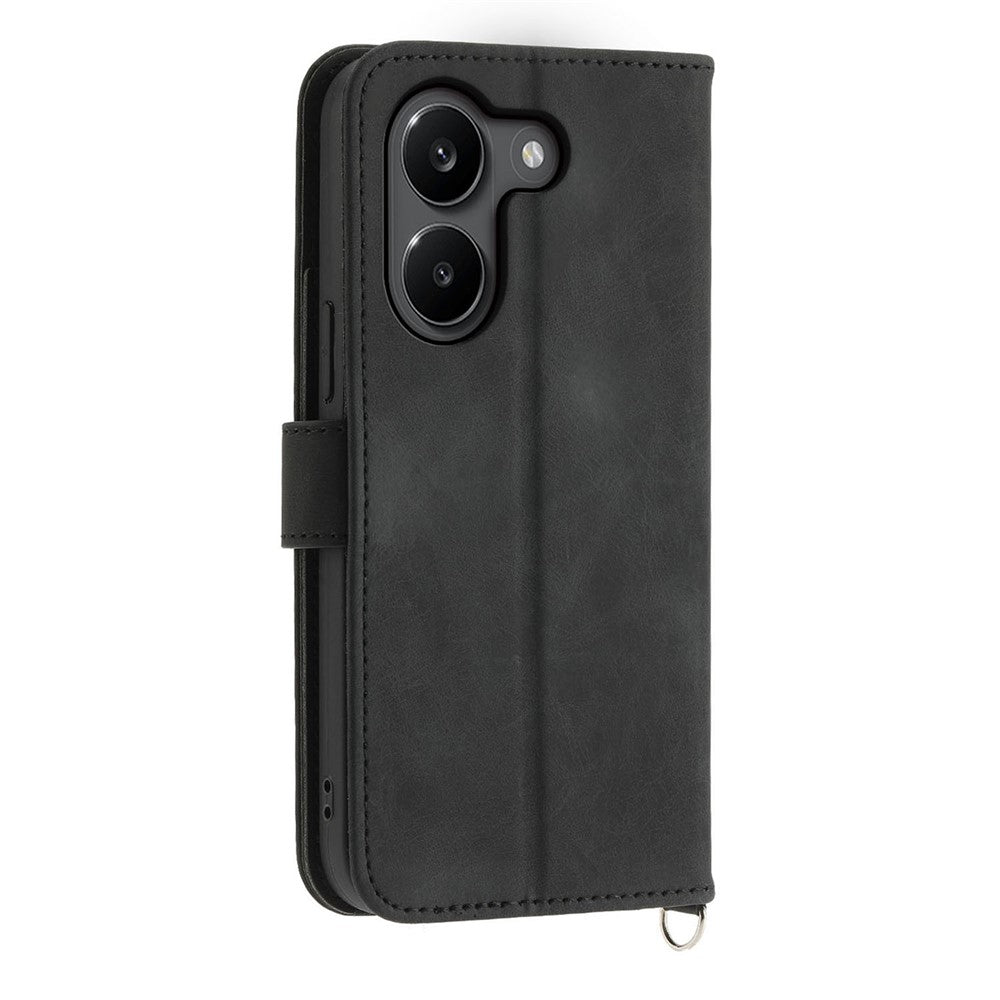 For Xiaomi Poco X8 Pro 5G  /  Redmi Turbo 5 5G Wallet Case Flower Pattern PU Leather Phone Cover with Strap