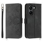 For Xiaomi Poco X8 Pro 5G  /  Redmi Turbo 5 5G Wallet Case Flower Pattern PU Leather Phone Cover with Strap