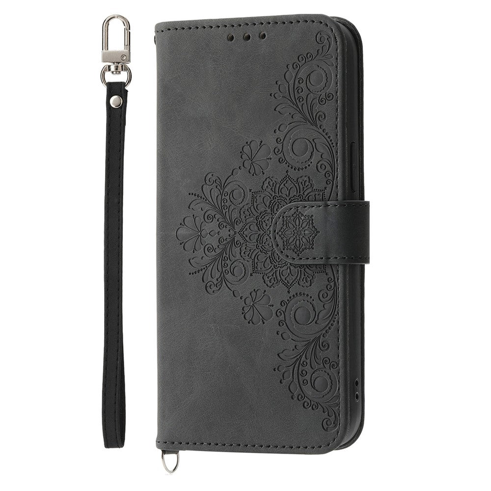 For Xiaomi Poco X8 Pro 5G  /  Redmi Turbo 5 5G Wallet Case Flower Pattern PU Leather Phone Cover with Strap