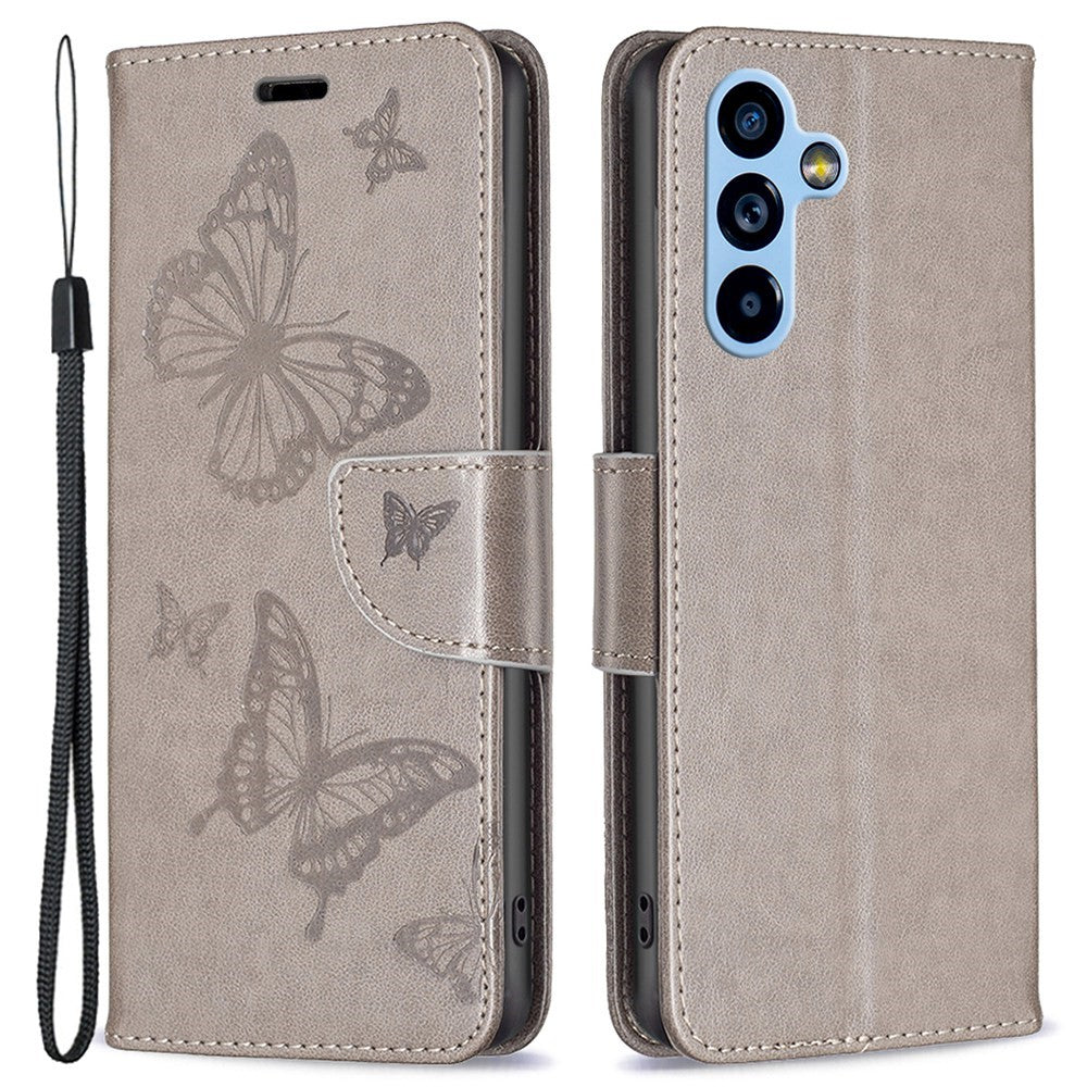 For Samsung Galaxy A54 5G Wallet Case Imprinted Butterflies Leather Phone Cover with Strap