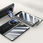 For Oppo Find N6 5G Case with Tempered Glass Screen Protector Lens Kickstand Electroplated Phone Cover