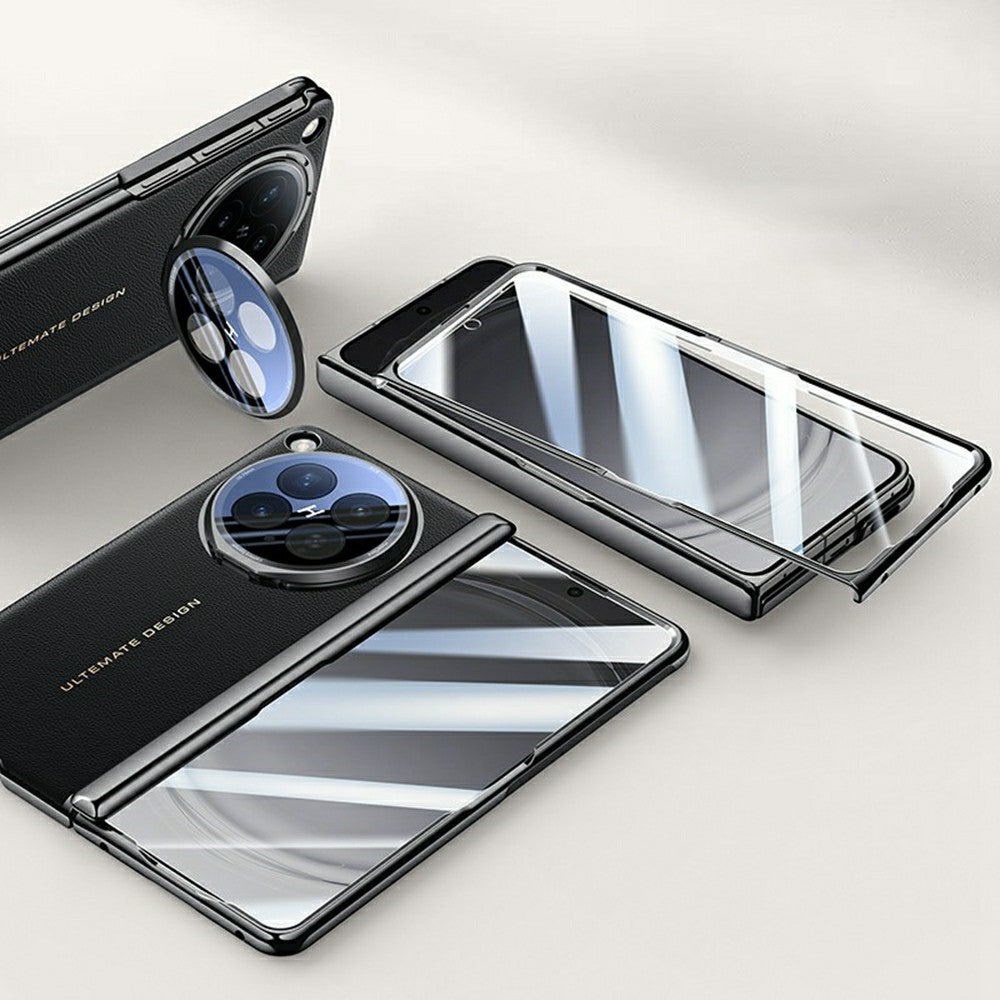 For Oppo Find N6 5G Case with Tempered Glass Screen Protector Lens Kickstand Electroplated Phone Cover