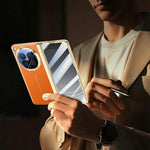 For Oppo Find N6 5G Case with Tempered Glass Screen Protector Lens Kickstand Electroplated Phone Cover