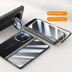 For Oppo Find N6 5G Case with Tempered Glass Screen Protector Lens Kickstand Electroplated Phone Cover