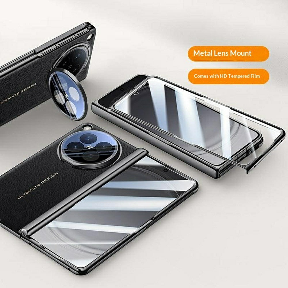 For Oppo Find N6 5G Case with Tempered Glass Screen Protector Lens Kickstand Electroplated Phone Cover