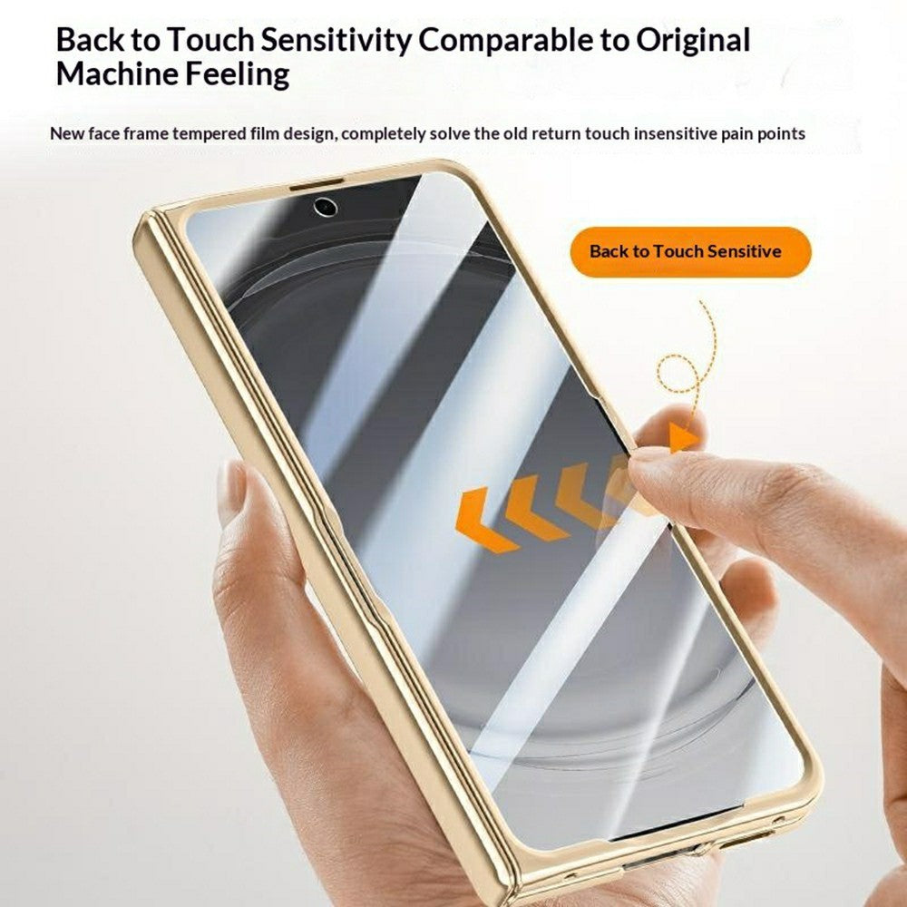 For Oppo Find N6 5G Case with Tempered Glass Screen Protector Lens Kickstand Electroplated Phone Cover