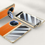 For Oppo Find N6 5G Case with Tempered Glass Screen Protector Lens Kickstand Electroplated Phone Cover