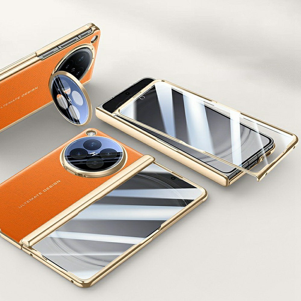 For Oppo Find N6 5G Case with Tempered Glass Screen Protector Lens Kickstand Electroplated Phone Cover