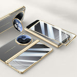 For Oppo Find N6 5G Case with Tempered Glass Screen Protector Lens Kickstand Electroplated Phone Cover