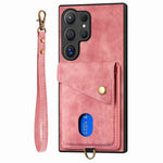 Samsung Galaxy S26 Ultra Läderskal med Korthållare - Rosa