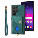 Samsung Galaxy S26 Ultra Läderskal med Korthållare - Grön