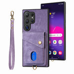 Samsung Galaxy S26 Ultra-læderetui med kortholder - Lilla