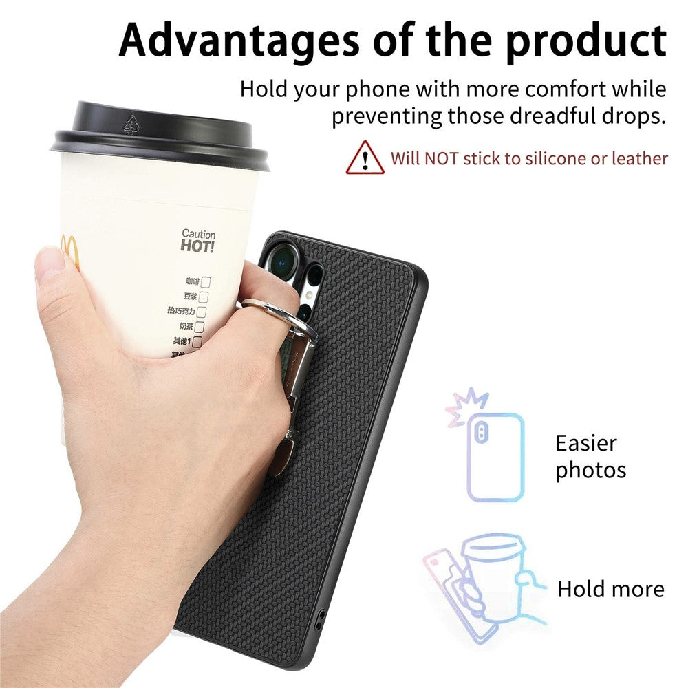CASENEO C1-19 til Samsung Galaxy S26 Ultra Etui Foldbar Støttefod Læder Bagcover Kulfibertekstur