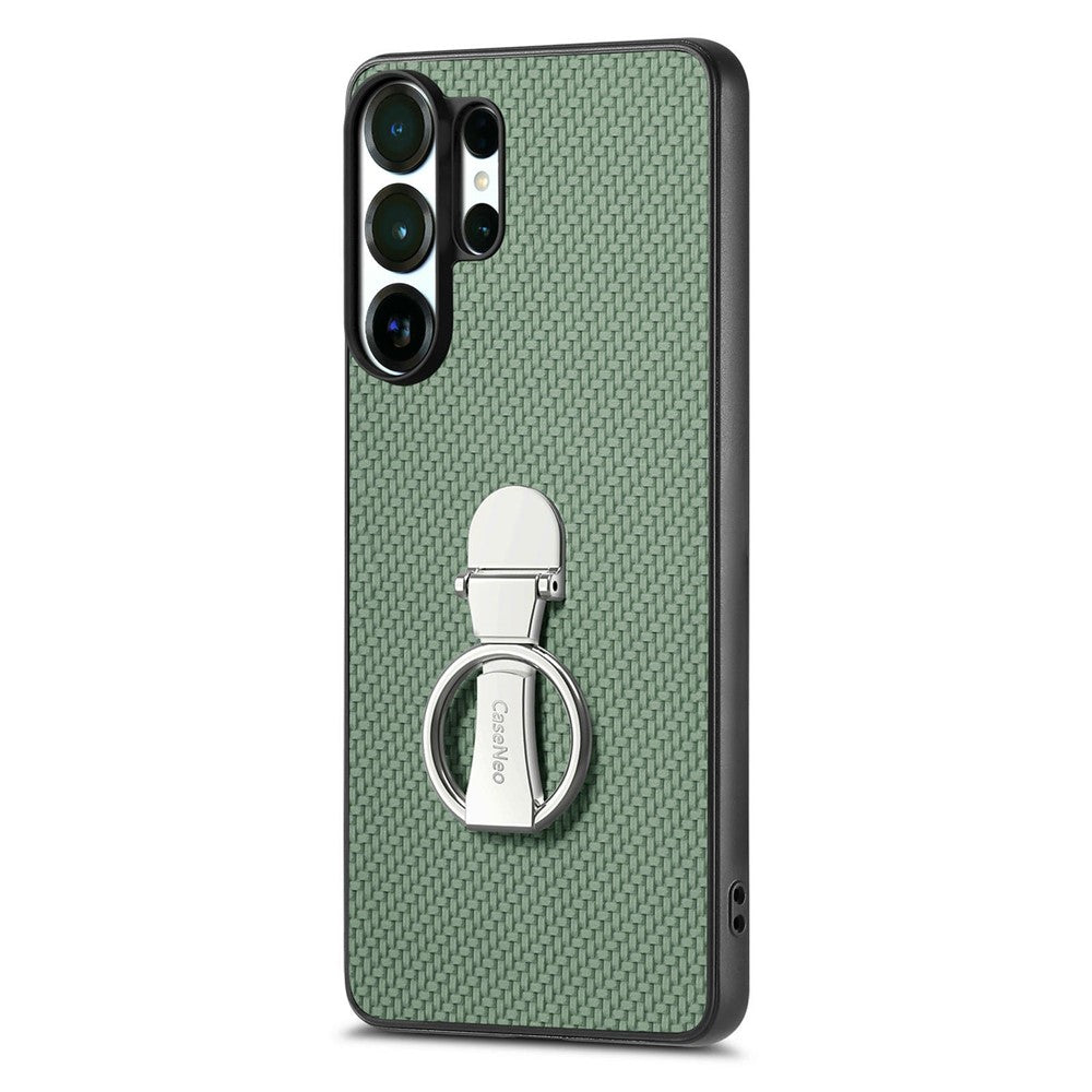 CASENEO C1-19 til Samsung Galaxy S26 Ultra Etui Foldbar Støttefod Læder Bagcover Kulfibertekstur