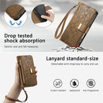 For Samsung Galaxy S26 Ultra 5G Case Floral Leaf Pattern Multi Card Slots Zipper Leather Phone Cover with Wrist Strap