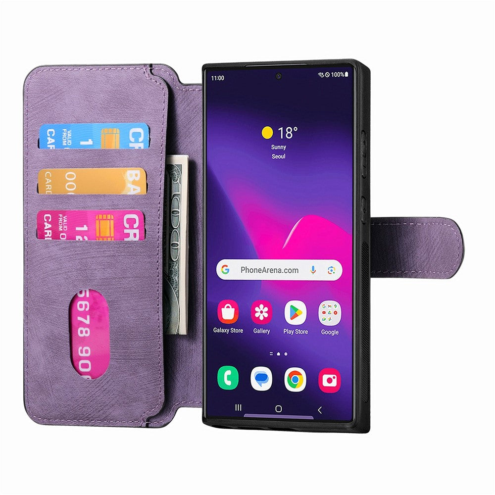 CASENEO MW-03 For Samsung Galaxy S26 Ultra Magnetic Case Detachable Leather Phone Wallet Cover