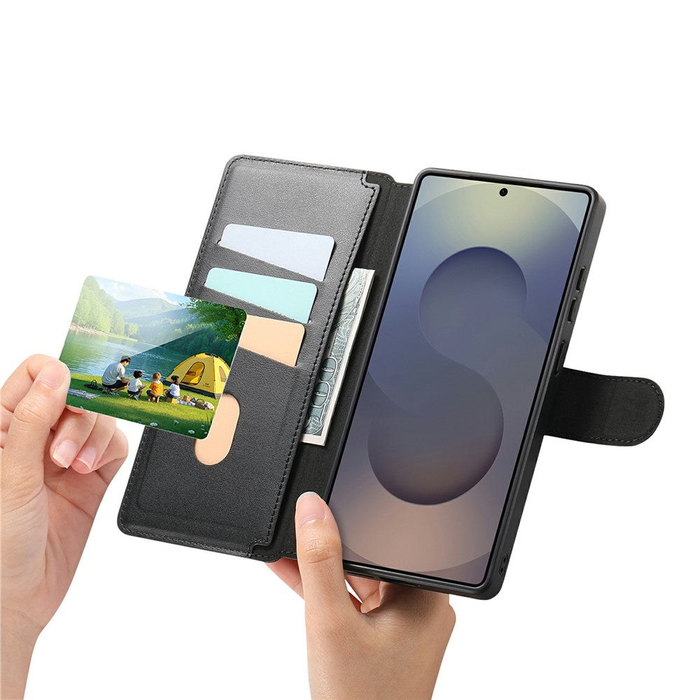 CASENEO For Samsung Galaxy S26 Ultra Magnetic Case RFID Blocking Wallet Detachable Leather Phone Cover with Wristband