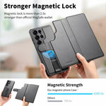 CASENEO For Samsung Galaxy S26 Ultra Magnetic Case RFID Blocking Wallet Detachable Leather Phone Cover with Wristband
