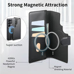 CASENEO For Samsung Galaxy S26 Ultra Magnetic Case RFID Blocking Wallet Detachable Leather Phone Cover with Wristband