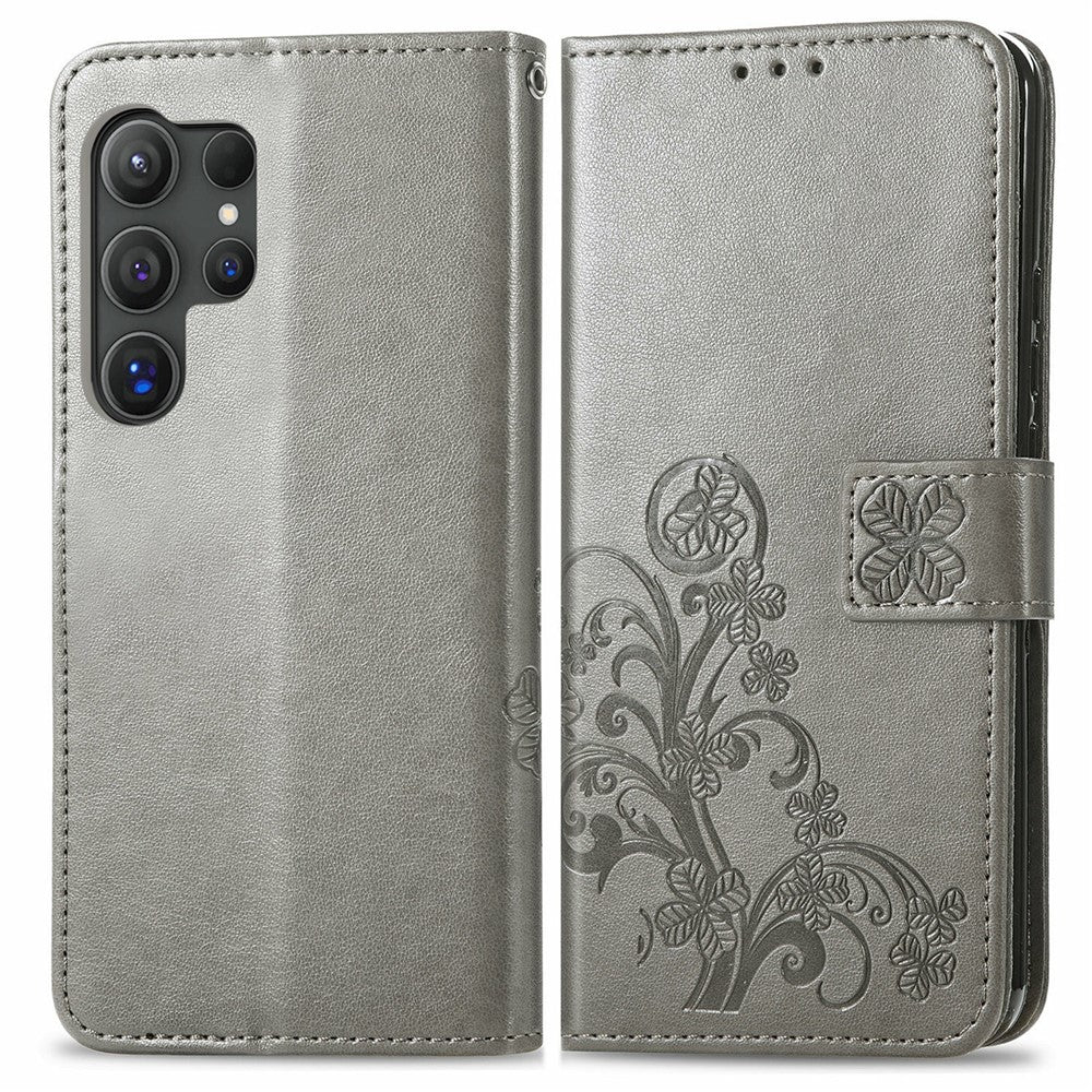 For Samsung Galaxy S26 Ultra Leather Case Four-Leaf Clover Wallet Phone Coverv