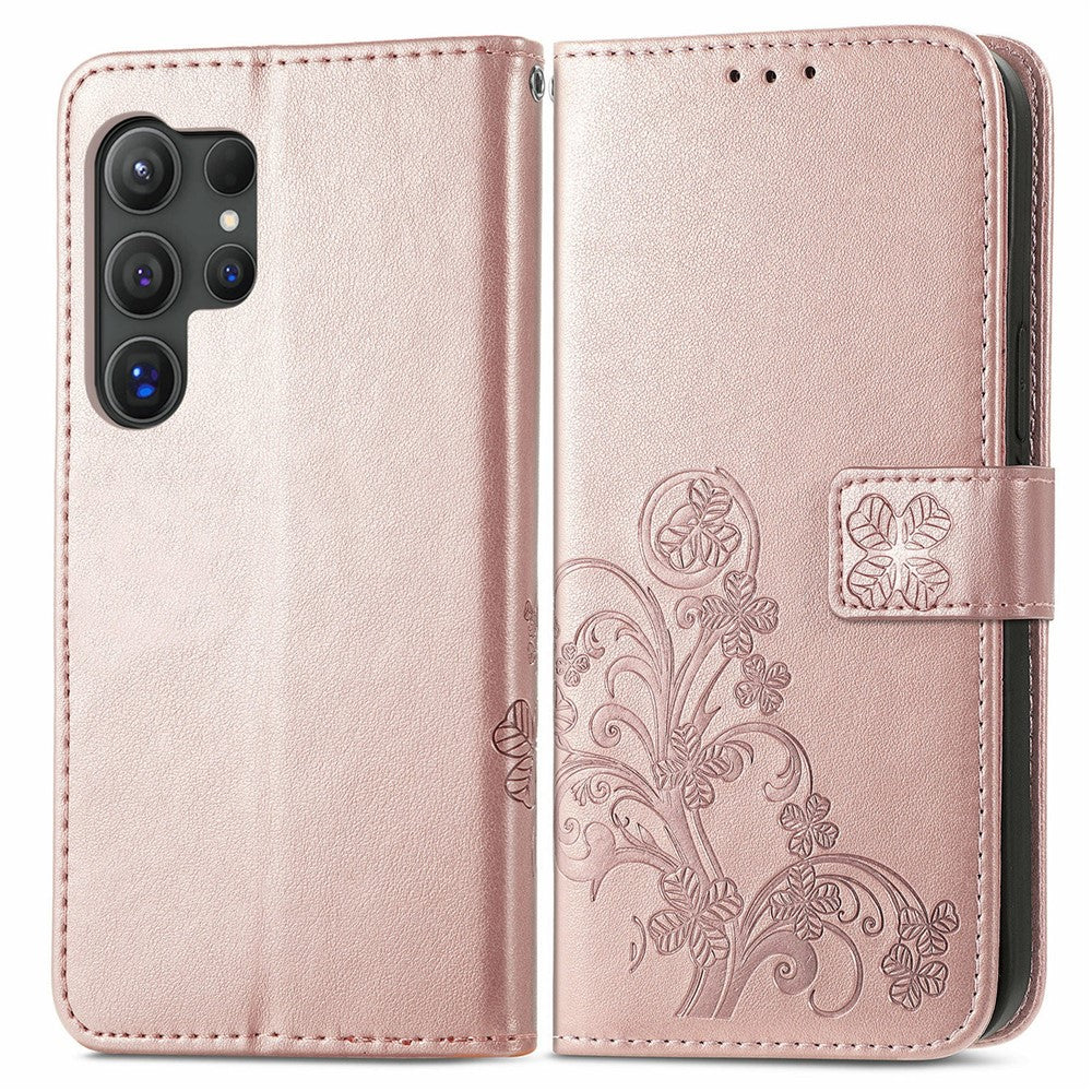 For Samsung Galaxy S26 Ultra Leather Case Four-Leaf Clover Wallet Phone Coverv