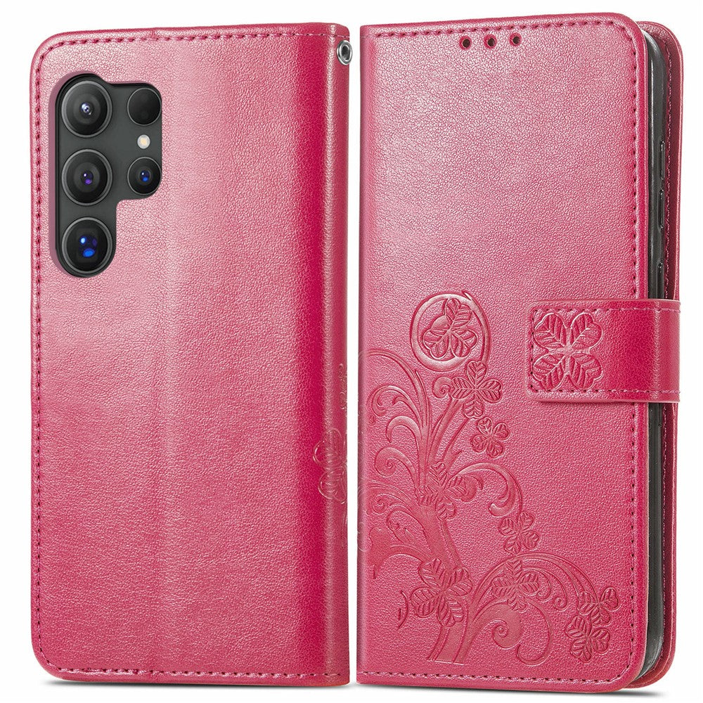 For Samsung Galaxy S26 Ultra Leather Case Four-Leaf Clover Wallet Phone Coverv