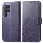 For Samsung Galaxy S26 Ultra Leather Case Four-Leaf Clover Wallet Phone Coverv