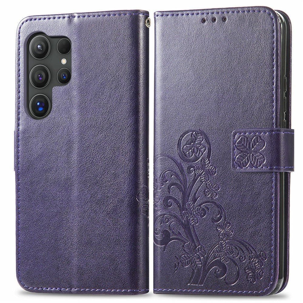 For Samsung Galaxy S26 Ultra Leather Case Four-Leaf Clover Wallet Phone Coverv