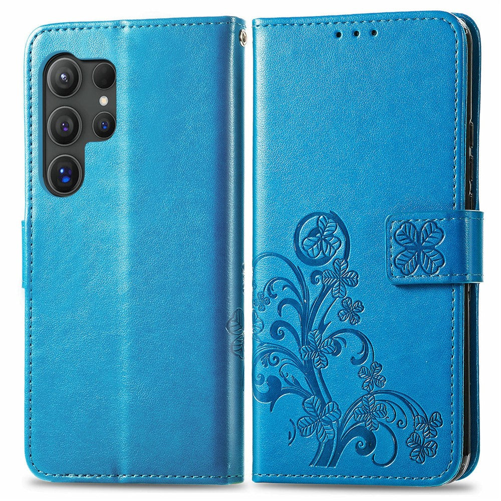 For Samsung Galaxy S26 Ultra Leather Case Four-Leaf Clover Wallet Phone Coverv