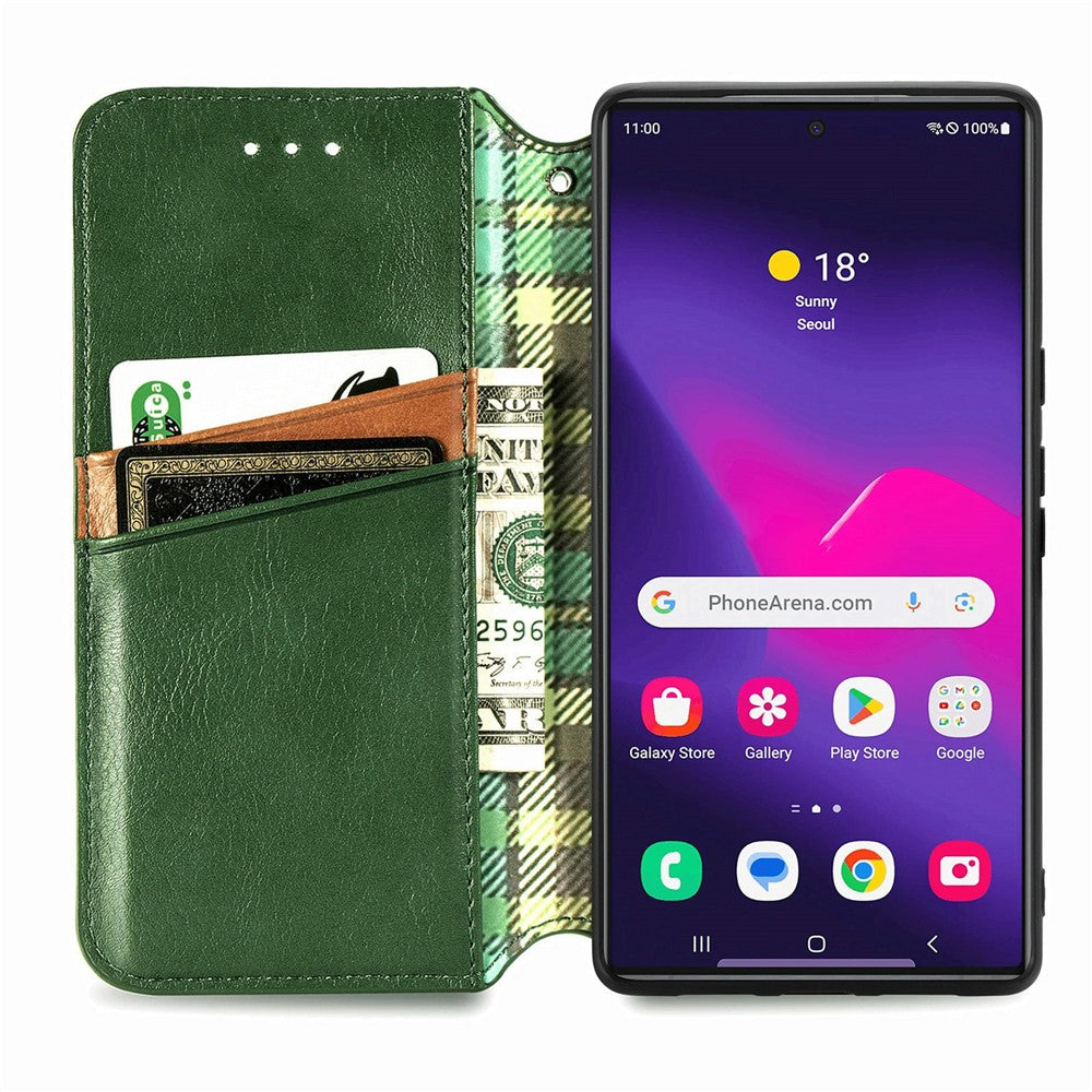 For Samsung Galaxy S26 Ultra Case Rhombus Imprint PU Leather Wallet Phone Cover