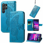 For Samsung Galaxy S26 Ultra Case with Strap Butterfly Pattern PU Leather Wallet Phone Cover