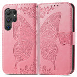For Samsung Galaxy S26 Ultra Case with Strap Butterfly Pattern PU Leather Wallet Phone Cover