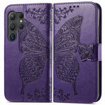 For Samsung Galaxy S26 Ultra Case with Strap Butterfly Pattern PU Leather Wallet Phone Cover