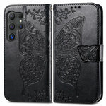 For Samsung Galaxy S26 Ultra Case with Strap Butterfly Pattern PU Leather Wallet Phone Cover