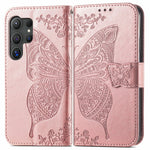 For Samsung Galaxy S26 Ultra Case with Strap Butterfly Pattern PU Leather Wallet Phone Cover
