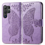For Samsung Galaxy S26 Ultra Case with Strap Butterfly Pattern PU Leather Wallet Phone Cover