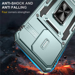 For Xiaomi Redmi 15C 4G (Global) (171mm)  /  Poco C85 4G (171mm) Case Kickstand Slide Lens Lid PC + TPU Drop-Proof Phone Cover